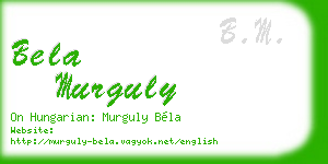 bela murguly business card